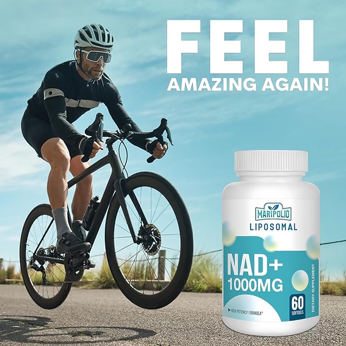 Liposomal NAD+ Supplement 1000 mg | Highest NAD Pontecy | Max Absorption | Pure NAD Supplement | Energy and DNA Repair, Aging Defense, Brain Function | 480 Softgels