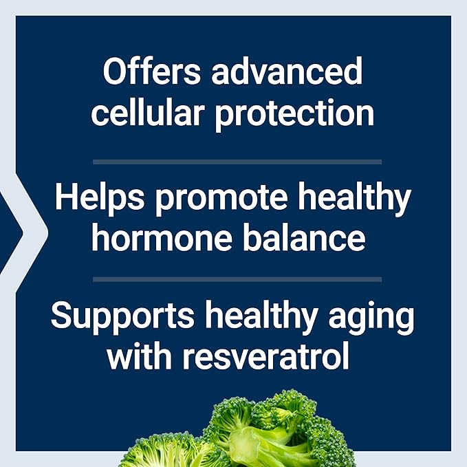 Life Extension Triple Action Cruciferous Vegetable Extract & Resveratrol, Broccoli, Cabbage, resveratrol, Supports Cellular Protection, Gluten-Free, Non-GMO, Vegetarian, 60 Capsules