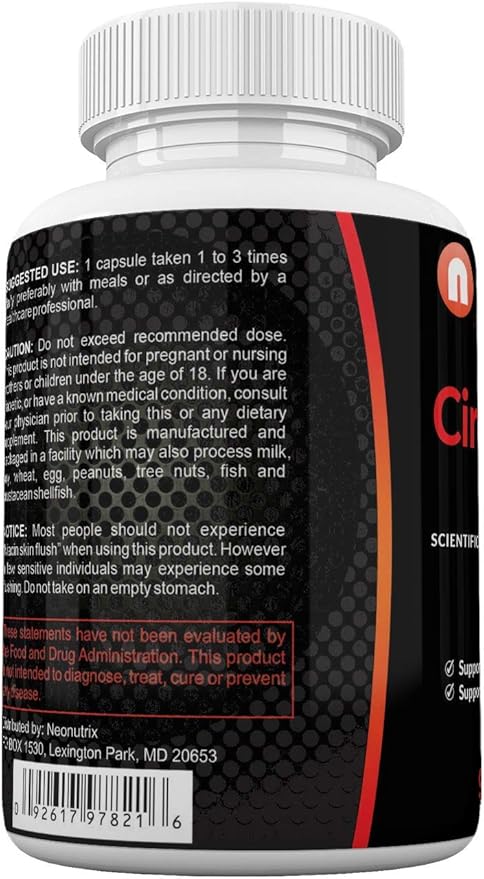 Blood Circulation Health Supplement for Vein Health & Artery Health - L-Arginine, Ginger Root, Hawthorn & Diosmin Cardiovascular Supplement - Natural Circulation Supplements - 90 Capsules by Neonutrix