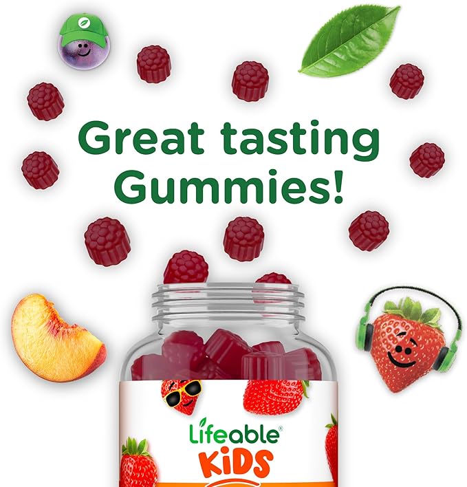 Lifeable Kids Vitamin D3 K2 Gummies | 1000iu D3 and K2 100mcg | Great Tasting D3 and K2 Supplements | for Bone Health and Immunity | VIT D3 K2 for Kids | 60 Gummies