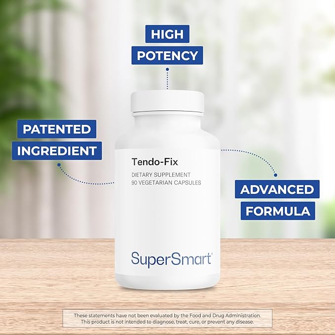 Supersmart - Tendo-Fix 750 mg Per Day - Increases Joint Mobility with Collagen | Non-GMO & Gluten Free - 90 Vegetarian Capsules