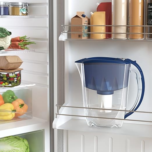 AQUAPHOR Water Filter Pitcher Ideal 7 Cup with 3 x B15 Filters - Dark Blue