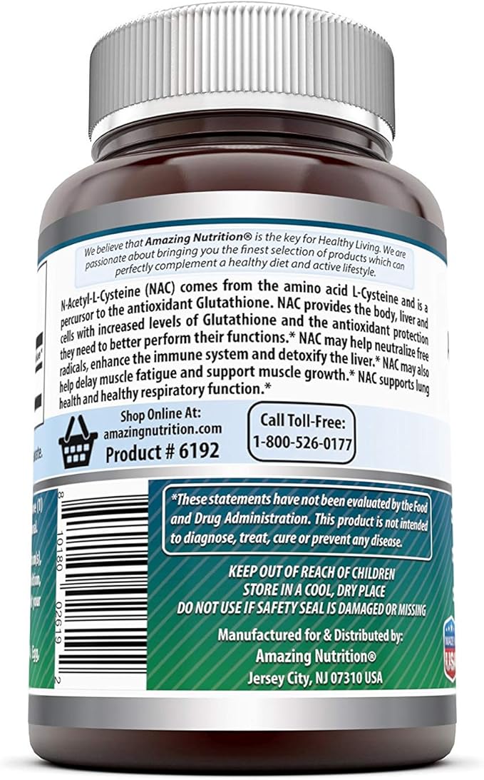 Amazing Formulas NAC 600 Mg | N-Acetyl Cysteine Supplement | Capsules | Non-GMO | Gluten Free | Made in USA (2 Pack, 250 Count)