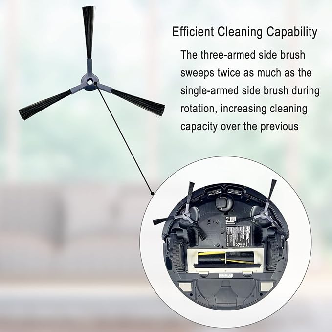 Upgraded Side Brushes Replacement for Shark IQ R101AE RV1001AE AV912S AV911S AV1010AE RV1000 AV970 AV993 AV1002AE Shark AI AV2501S AV2501AE RV2610WD RV2610WA RV2502AE RV2520AOUS Robot Vacuum Cleaner