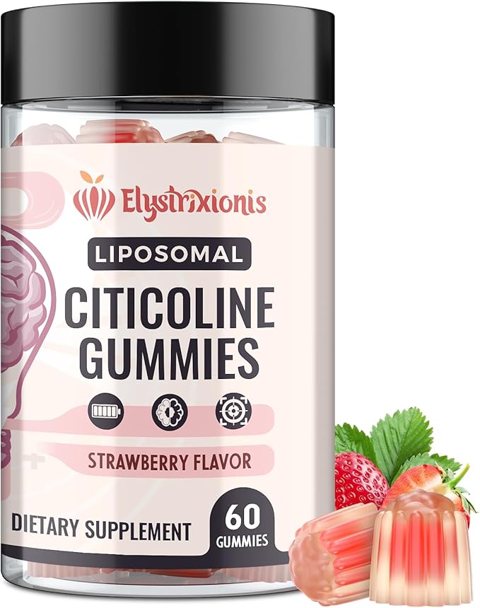 Citicoline Supplement, CDP Choline, Brain Supplement for Memory and Focus | Cognitive Function & Energy Improvement | Citicoline 1000mg Plus Lion's Mane Extract 500mg per Serving (60 Count)