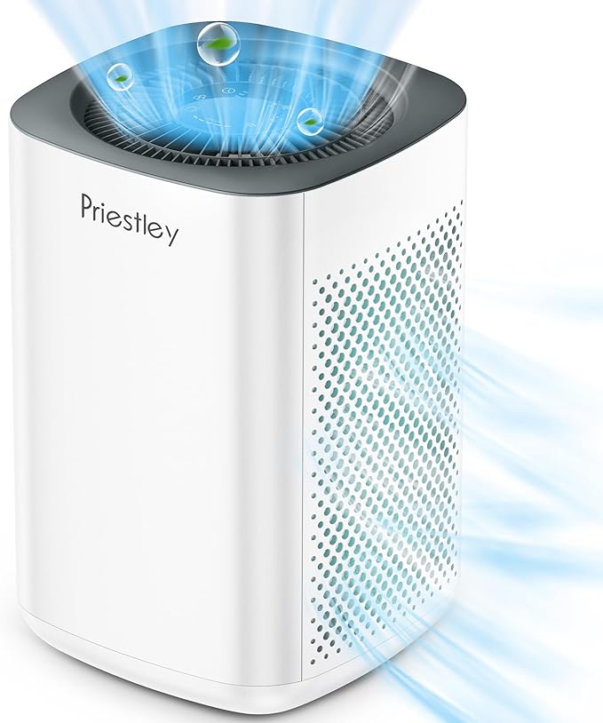Priestley Air Purifier for Bedroom, Home, Dorm Up to 1100Ft², Smart WiFi Air Purifiers, 3-in-1 Air Filter with HEPA Sleep Mode, Remove Dust Smoke Pollutants Odor Pet Dander