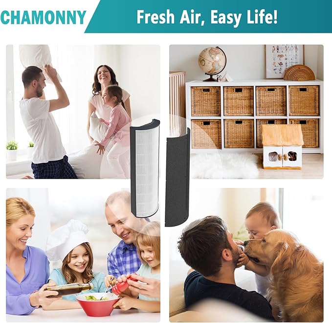 Elite Filter Replacement PETWRFIL,Compatible with Pure Enrichment PureZone Elite 4-in-1 Air Purifier, 2 H13 True HEPA Filter + 4 Activated Carbon Pre-filters