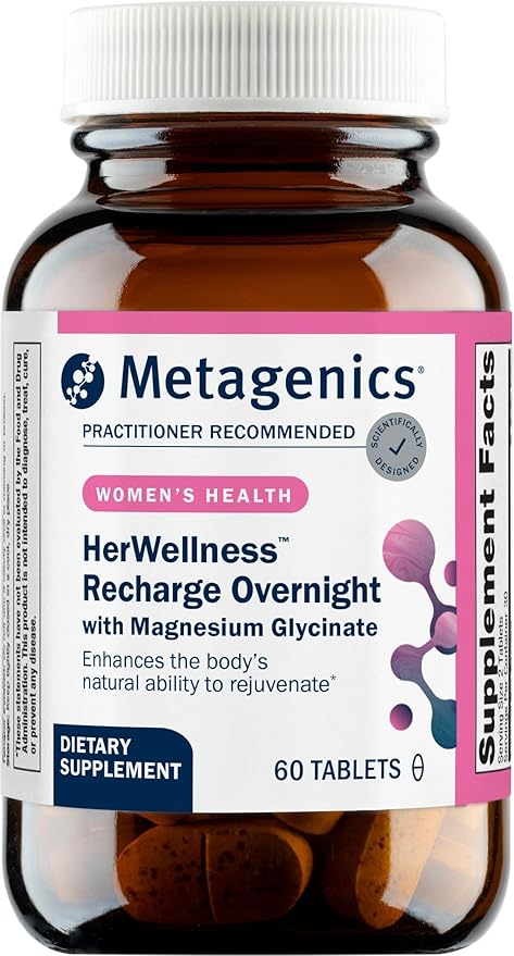 Metagenics HerWellness Recharge Overnight - Women's Sleep Support Supplement with Magnesium, Holy Basil, Vitamins & Zinc* - Aids Calm & Relaxation* - 60 Tablets
