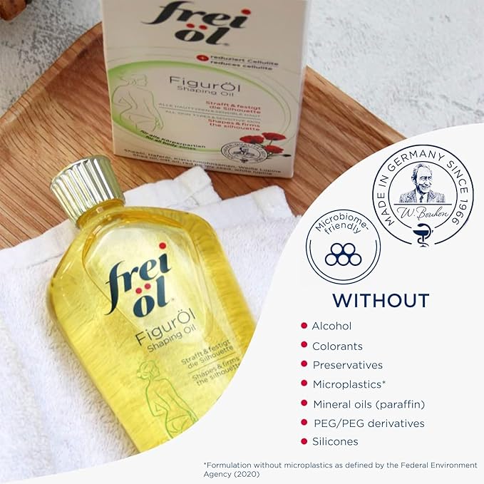 shaping oil – body oil for cellulite reduction – smooths, tightens & firms problem areas & Post pregnancy regression – citrus scent – all skin types – vegan – 125 ml / 4.23 Fl Oz