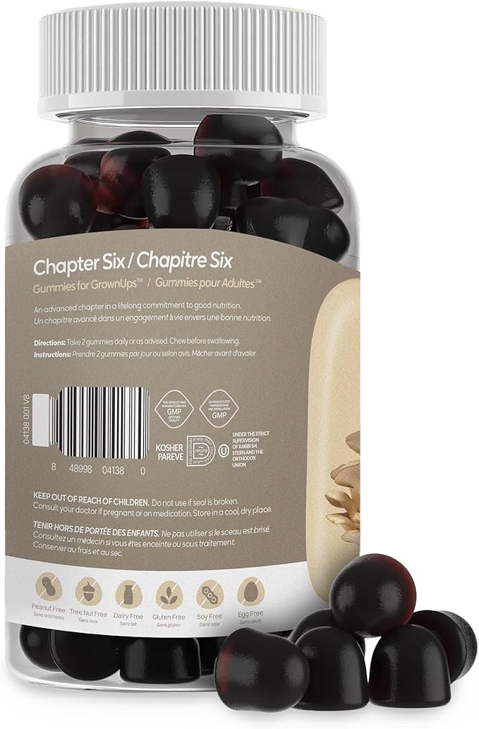 Zahler 10-in-1 Mushroom Gummies Raspberry Flavored with Lions Mane Mushroom, Reishi, Cordyceps, White Button, Plus 6 Adaptogenic Mushrooms 60