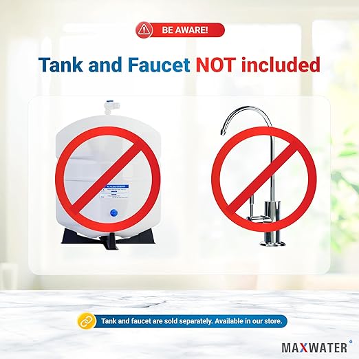 Max Water 5 Stage 100 GPD (Gallon Per Day) RO (Reverse Osmosis) Standard Water Filtration System for Heavy Duty - Under-Sink/Wall Mount - Model: RO-5W3