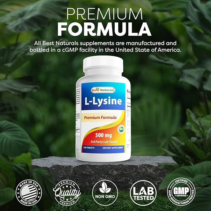 Best Naturals L-Lysine 500 mg 250 Tablets