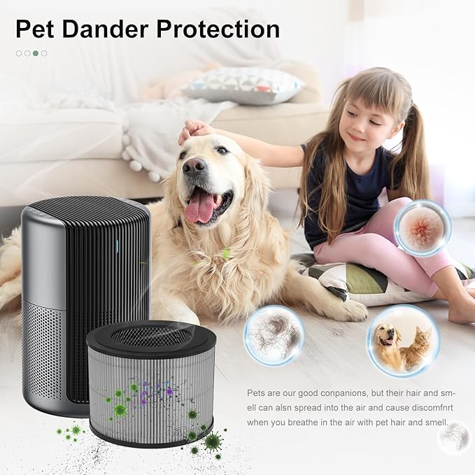 DR-HAP002 True HEPA Replacement Filter Compatible with Macro Pro, Macro Pro S DR-HAP002 Air Purifier, with 3 Stage Deep Filtration, Ultra Fine Pre-filter, High-Efficiency Activated Carbon Filter