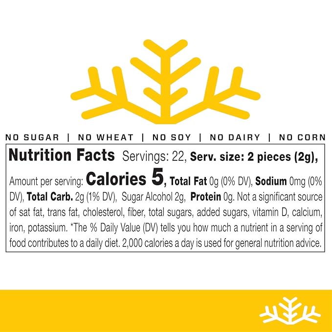 Lemon KETO Xylitol Candy Chips (3-Pack)- SNØ 1.5 oz - Sugar-Free Candy With Only 2 Ingredients | Low Carbs, Diabetic-Friendly, Non-GMO, Vegan, GF & Kosher | Purest candy in the world!