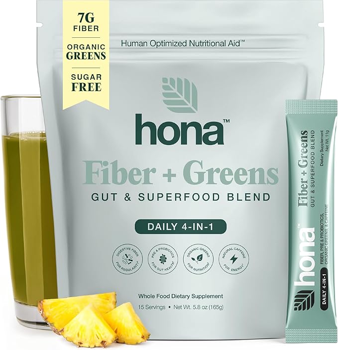 Gut & Superfood Blend, Greens Powder with Prebiotics, Probiotics, Fiber & Natural Caffeine, Gluten Free, Sugar Free, Dairy Free, Vegan, Non GMO Greens Superfood Powder (15)