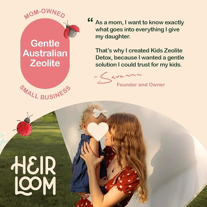 Zeolite Detox for Kids, Gentle Daily Cleanse with Clinoptilolite Zeolite, Methyl B12, Vitamins C & D3, Heavy Metal Tested, Dye-Free, Mom-Owned Small Business, 2 Fl Oz Drops