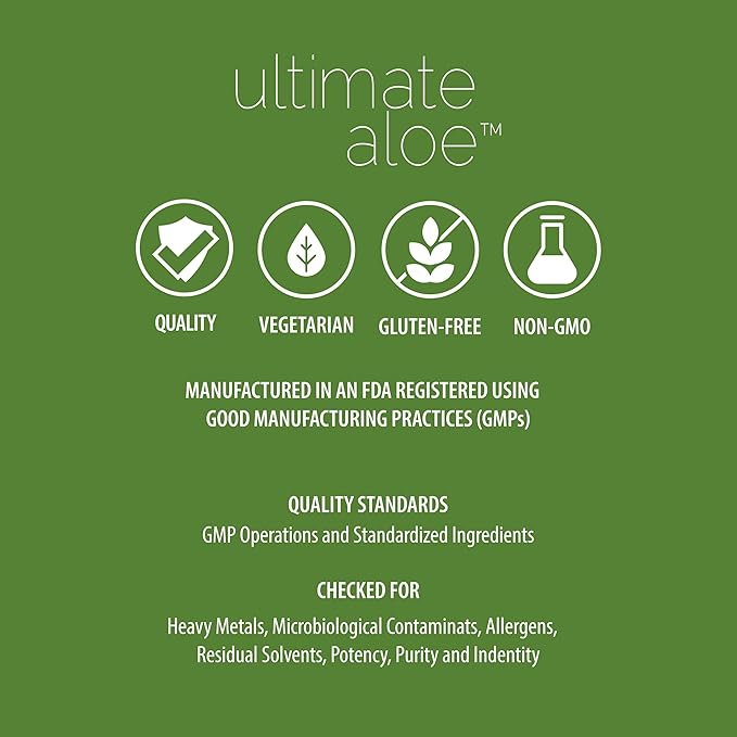 Ultimate Aloe – Aloe Vera Juice for Gut Health, Digestive Comfort, Immune Support, and Nutrient Absorption – Strawberry & Kiwi Flavor – 16 Servings