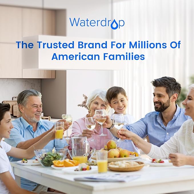 Waterdrop EDR4RXD1 Replacement for EveryDrop® Filter 4, Whirlpool® UKF8001, 4396395, Maytag® UKF8001AXX-200, UKF8001AXX-750, WD-F07, Refrigerator Water Filter, 4 Filters