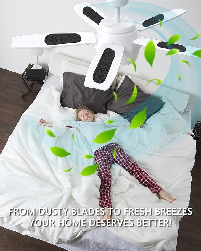 JUIN Ceiling Fan Filters for Blades: 5PCS Activated Coconut Shell Carbon Filters Universal Unscented Ceiling Fan Air Purifiers Easy-Stick Ceiling Fan Air Filters for Common Household Contaminants