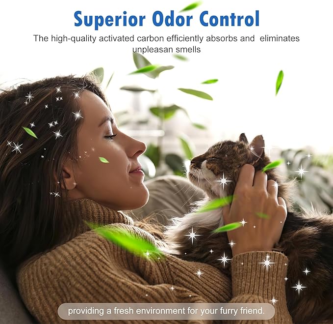 6 Pack Air Purifier Pad for Catit Airsift Jumbo/Regular/Smartsift Litter Box, Dual Action Filter to Keep Catit Litter Box Fresh Smell,Cat Litter Box Filters Pads Replacement…