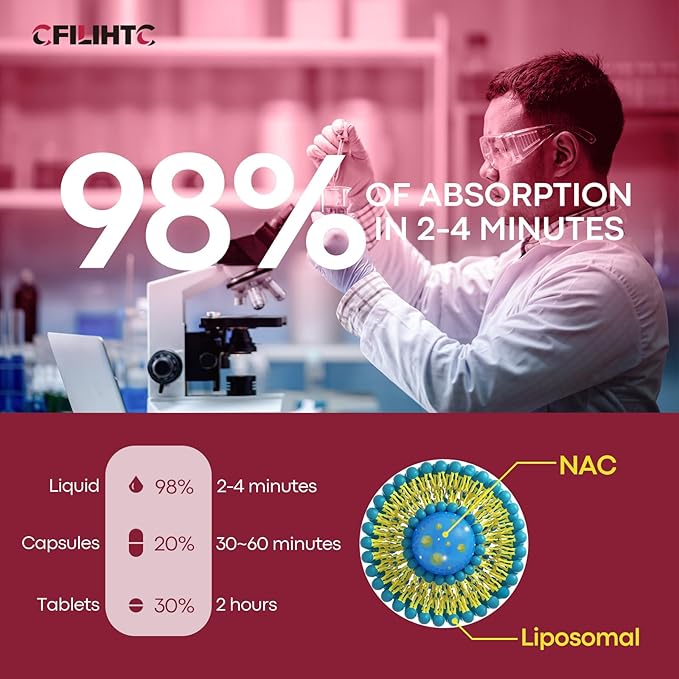 Liposomal Liquid NAC Supplement N-Acetyl Cysteine Drops, N Acetyl Cysteine 600mg with Glutathione, Resveratrol & Zinc for Adults & Kids Liver Lung Antioxidant Immune & Skin Health, Strawberry 4 Fl Oz