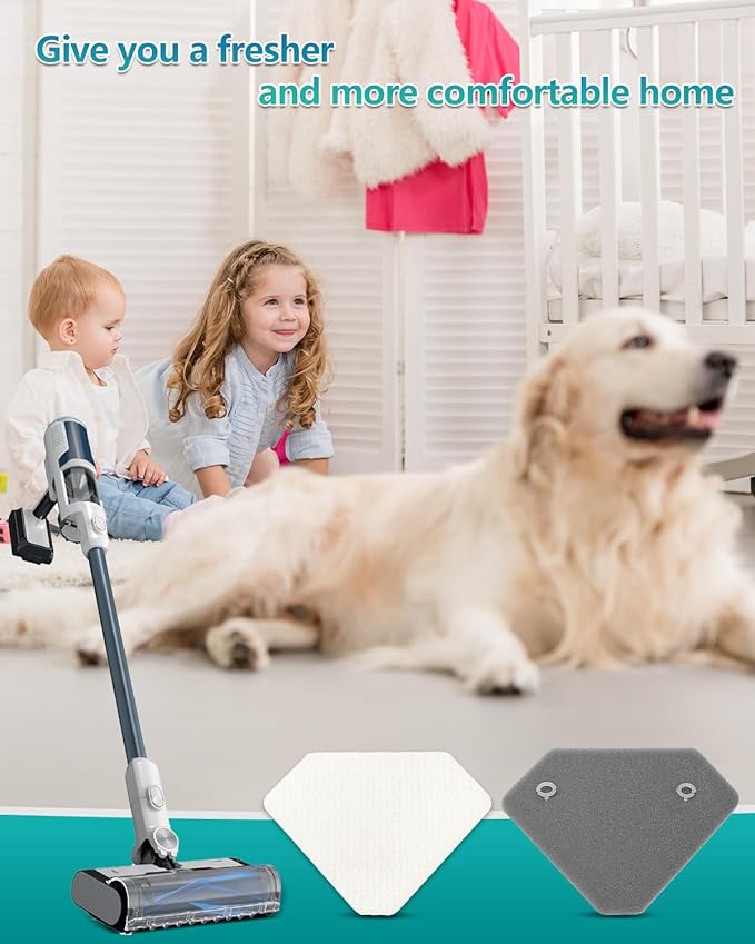 6 Pack BU3523 BU3120 Pre-Motor Foam Felt Filter Kits compatible with Shark BU3120 Clean Lightweight Cordless Cleaner, Shark BU3523 Clean Empty Cordless Stick Vacuum, Auto Empty System, XFBU3000