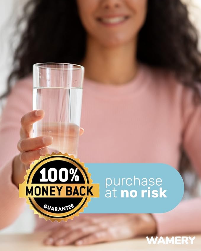 Wamery Alkaline Pitcher Water Filter Replacement - Single Filter, Improves pH & Taste, 42‑Gallon Capacity, Coconut Activated Carbon with Mineral Layer, Leak‑Free Fit, Easy Install, BPA‑Free