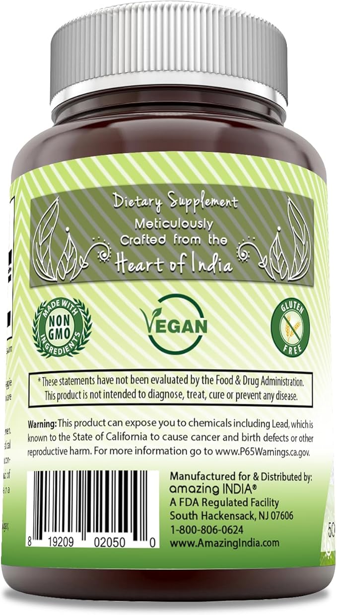 Amazing India Natural Shatavari Supplement | 500 Mg per Serving | 120 Veggie Capsules | Non-GMO | Gluten-Free | Made in USA