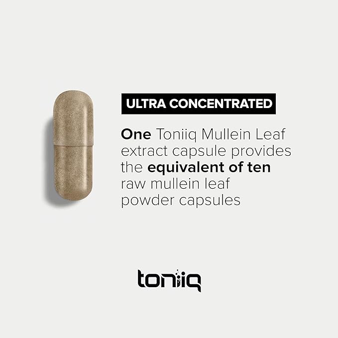 Mullein Leaf Capsules - Ultra High Potency 10:1 Extract - 1300mg Per Serving - Highly Concentrated - Third-Party Lab Tested - 120 Capsules