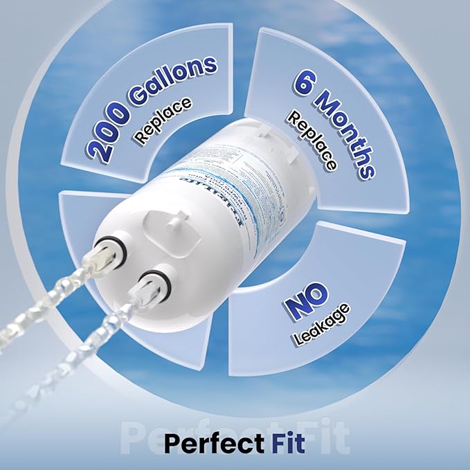 W10295370A Refrigerator Water Filter Compatible with EDR1RXD1, Everydrop® Filter 1, EDR1RXD1B, WHR1RXD1, KAD1RXD1, 46-9081, 46-9930, P5WB2L, P8RFWB2L, 4Pack