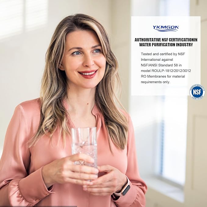 1812-75GPD Reverse Osmosis Membrane Kit with RO Membrane Housing,Wrench,1/4" Quick-Connect Fittings,Check Valve and Water Pipe Replacement for Under Sink Home Drinking RO Water Filter System