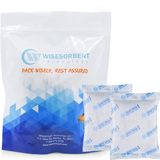 2Pcs 100 Gram Silica Gel Packets, Premium Dessicant Packs for Storage, Moisture Absorber for Moisture Control
