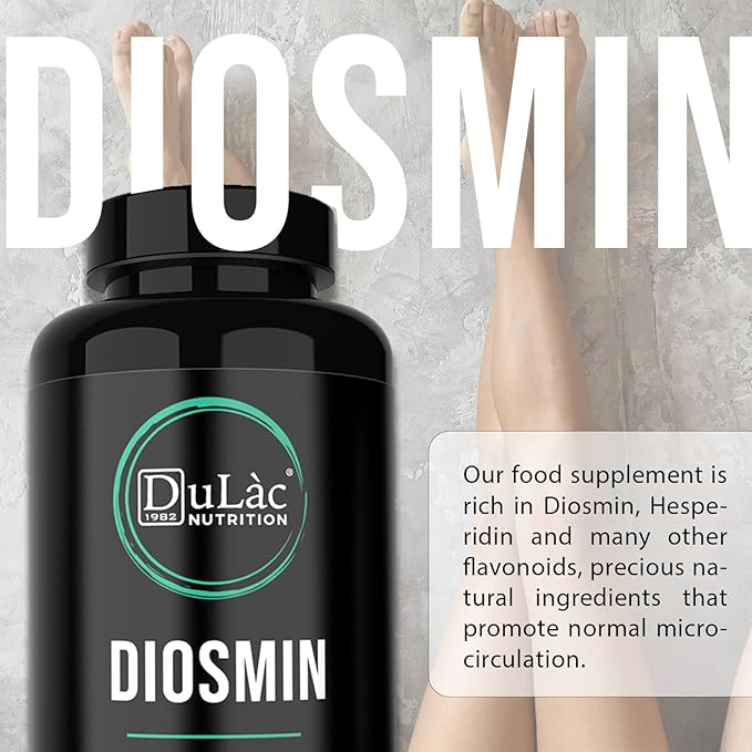 Dulàc - Diosmin Hesperidin 1000mg Dietary Supplement 180 Tablets, Enriched with Horse Chestnut Extract and Butchers Broom