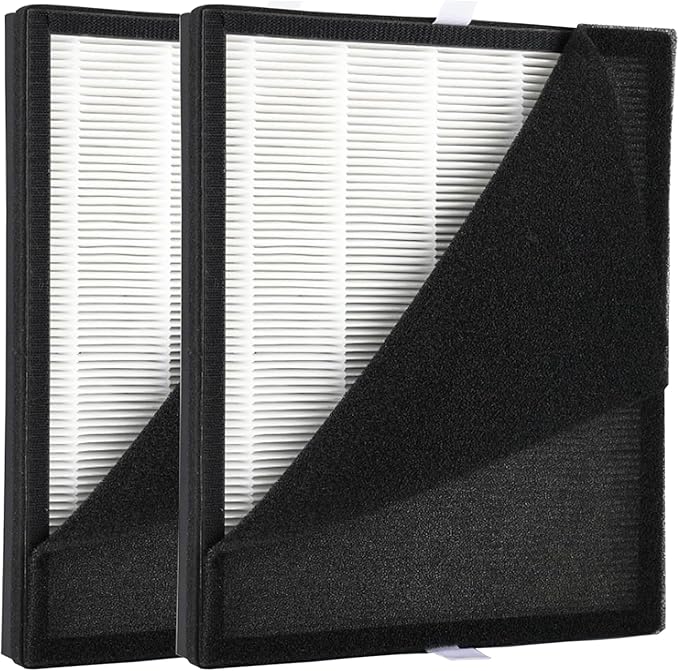 2 Packs KJ190L H13 HEPA Filter Pet Replacement Filter with Washable Filter Compatible with MOOKA® H13 HEPA Filter Pet Air Purifier, Upgraded Activated Carbon Filter,Removes pet Hair Odors
