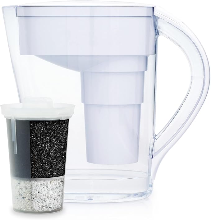 Single Replacement MINA Alkaline Water Filter by Santevia | Single At Home Water Pitcher Filter Adds Minerals and Makes Alkaline Water | Chlorine and Lead Water Filter | American Filtration Media