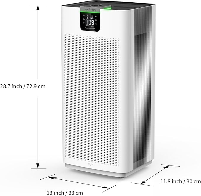 Jafända Air Purifier for Home Large Room 3800 ft², APP & Alexa, Ture HEPA Activated Carbon Air Filter, Smart HEPA Air Purifiers for Office Remove Dust Pollen Smoke Allergies Mold Odors Pet Dander VOCs