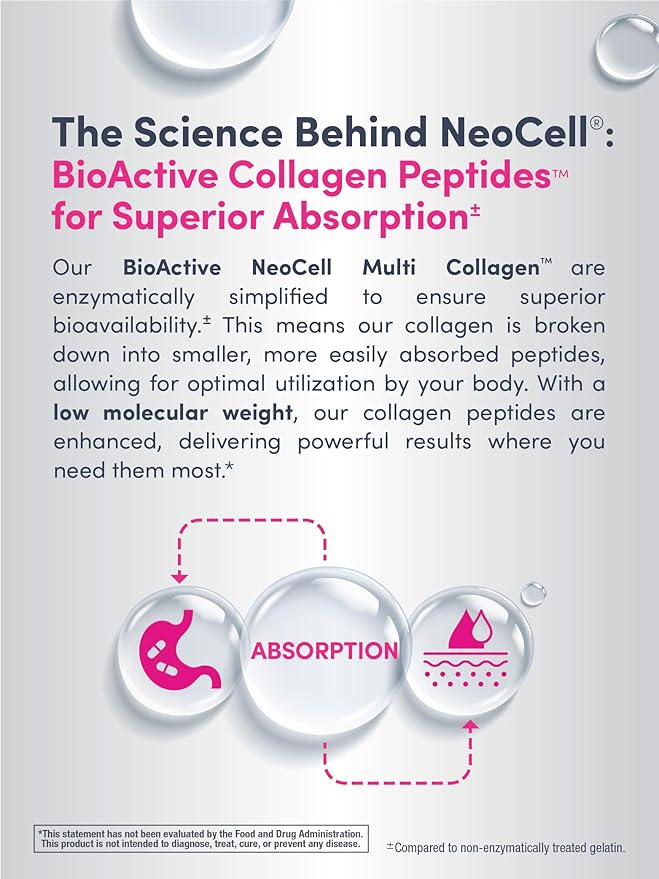 NeoCell Super Multi Collagen Peptides Powder | 9oz | 10 Types of Collagen | Skin, Hair and Nails | Beauty Supplement | Unflavored Powder | For Women and Men