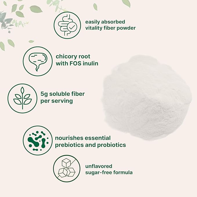 Micro Ingredients Vitality Fiber Powder, 1lb | Natural Prebiotic to Support Digestive & Gut Health | Soluble, Easily Digestible | Unflavored, Vegan