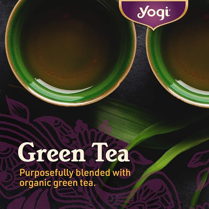 Yogi Tea Green Kombucha Tea - 16 Bags per Pack (4 Packs) - Organic - With Kombucha to Support Overall Health - Includes Lemongrass, Spearmint Leaf & More