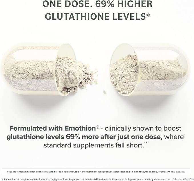 Prominent Nutrition S-Acetyl L-Glutathione Supplement - Clinically Researched Emothion Acetylated Glutathione for Normal Liver Detoxification Support & Optimal Antioxidant Effect, 60 Vegan Capsules