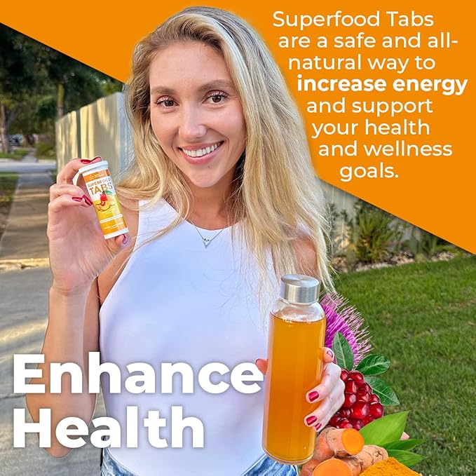β Anti-Bloat Cleanse Drink with 15 Superfoods | Supports Digestion, Energy & Cravings | Vegan, Non-GMO | 60 Effervescent Tabs β Peach Mango Flavor