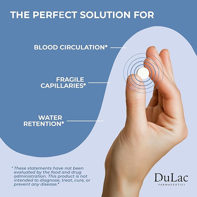 Dulàc - Diosmin 500 with Horse Chestnut, Butcher’s Broom, Red Grape & Hesperidin - Dietary Supplement - 40 Tablets - Made in Italy