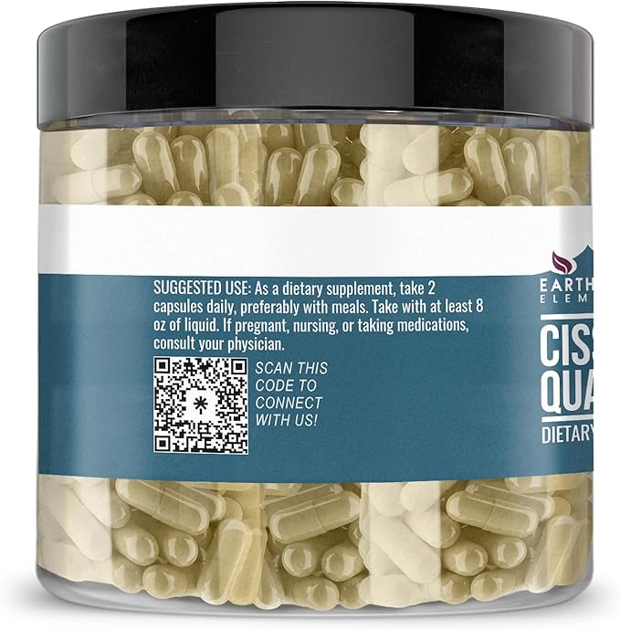 Earthborn Elements Cissus Quadrangularis 200 Capsules, Pure & Undiluted, No Additives