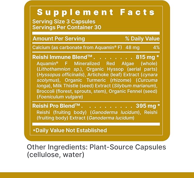 Premier Research Labs Reishi Immune Support Supplement- Reishi Mushroom Capsules, Organic Reishi Mushroom Extract for Women and Men, Contains Red Algae, Turmeric, Milk Thistle - 90 Pure Vegan Capsules