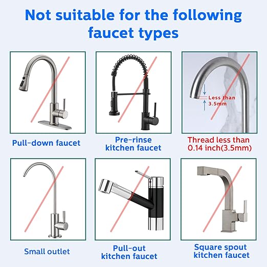 Faucet Water Filter for Kitchen Sink,Stainless Steel NSF Certified Water Purifier,Reduces 99% Chlorine, Lead, Toxins, Biological Impurities,Premium Version.
