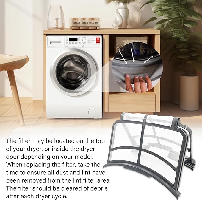 WE16X32537 Dryer Lint Filter Trap Screen Replacement for GE Clothes Dryer, Dryer Lint Strainer Replaces AP7205579 WE16X29597