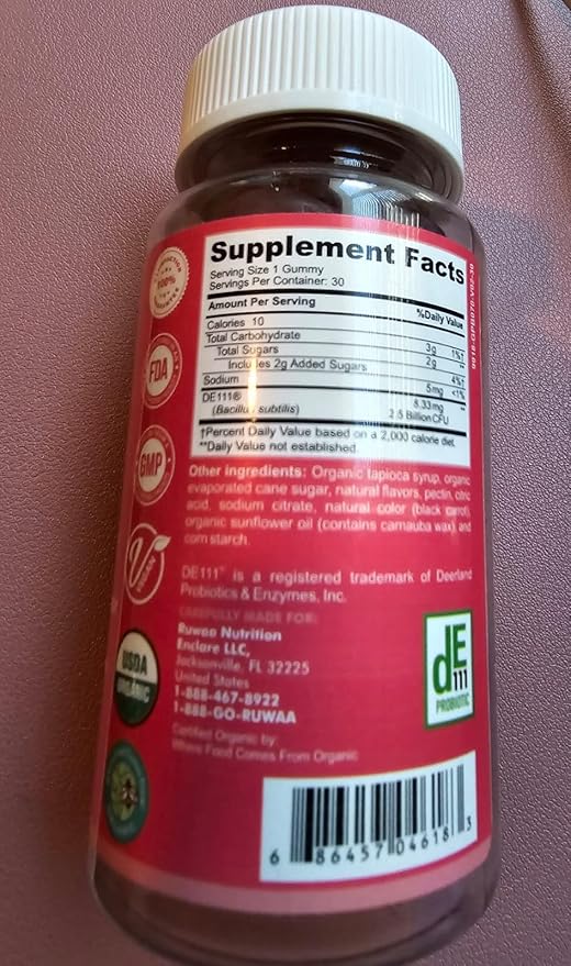 Probiotic Gummies. Organic Kids Probiotic Chewable for Digestive Health & Immunity. Kids Pre & Probiotics Vitamins. No Allergens, Gluten-Free, Non-GMO, Probiotic for Children 60ct (2)