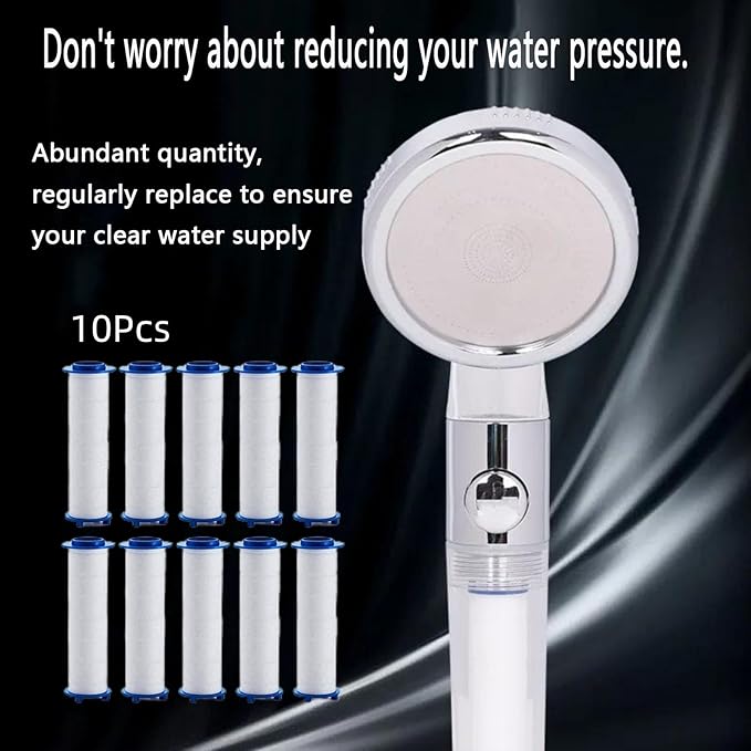 Shower head Filters, 10 Pcs, Ion Shower Drops Head Filter, PP Cotton Filtered Shower Handheld, Filter Element Multiple Specifications, Suitable for Different Models of Shower Heads (White, 8cm/3.15in)