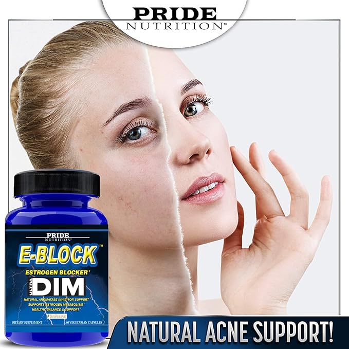 E-Block DIM Supplement 700MG Extra Strength Estrogen Blocker | Hormone Balance for Men and Women | M e n o p a u s e, Acne, Hot Flashes Relief, PCT & P r o s t a t e Support 60 Ct.