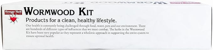 Kroeger Herb Products, Wormwood Herb Supplement Kit, Black Walnut, Clove, Quassia, Worm Wood Detox Cleanse - Capsules, Non-GMO, Gluten Free, No Preservatives or Fillers, Made in USA